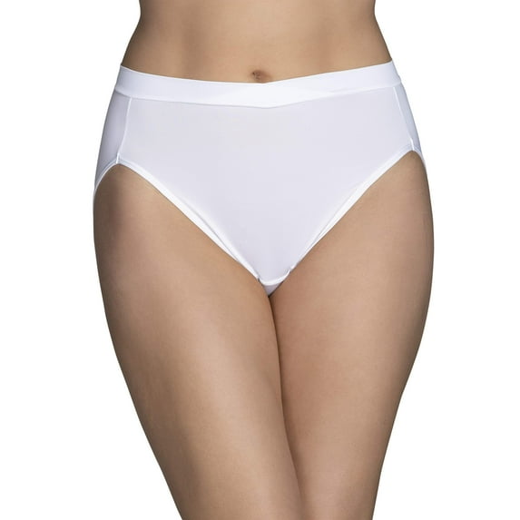 Vanity Fair Women's Beyond Comfort Silky Stretch Hi-Cut Underwear, 3 Pack