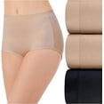 thumbnail image 1 of Vanity Fair Women's Body Caress Flexible Fit Brief Panties 3-Pair, White, Style-13138, Size 8/X-Large, 1 of 1