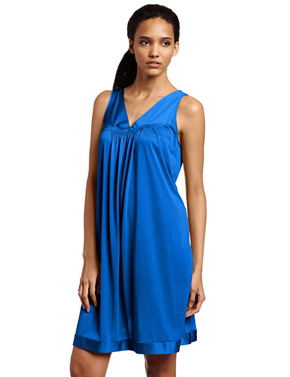 Vanity Fair Coloratura Women`s Plus-Size Short Nightgown, 3X, Green Frenzy  
