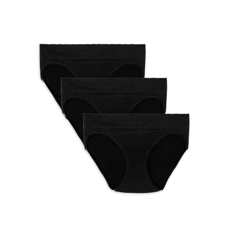Vanity Fair Women's No Pinch No Show Seamless Underwear, Bikini - 3 Pack -  Black/Black/Black, 5 : : Fashion
