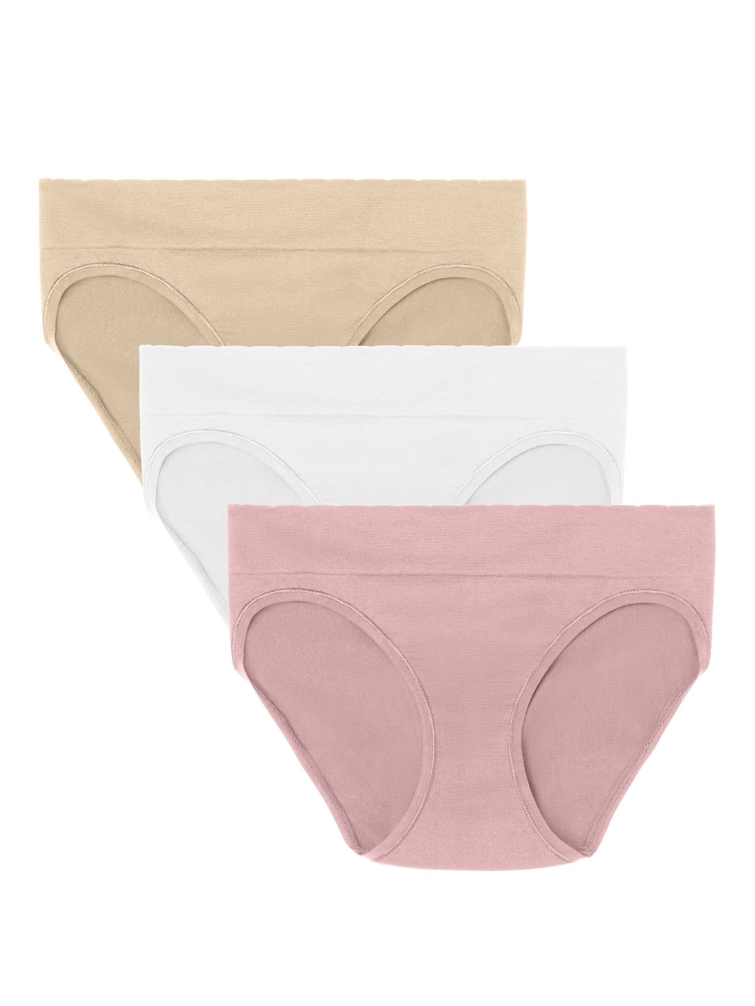 FallSweet No Show Underwear for Women Seamless High Cut Briefs Mid-waist  Soft No Panty Lines,Pack of 5 