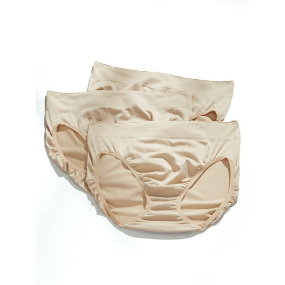 Vanity Fair Lingerie Women's No Pinch No Show Seamless Hi-Cut Underwear, 3-Pack