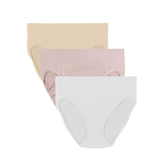 Vanity Fair Lingerie Women's No Pinch No Show Seamless Hi-Cut Underwear, 3-Pack