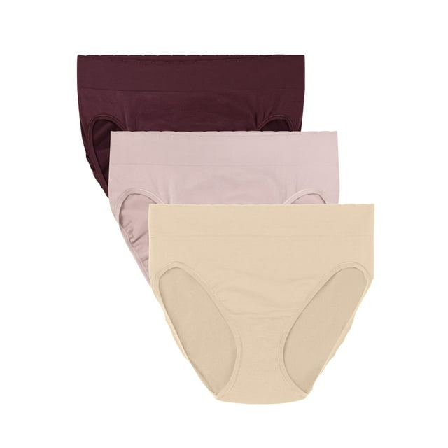 Vanity Fair Women's No Pinch No Show Seamless HiCut Underwear, 3 Pack