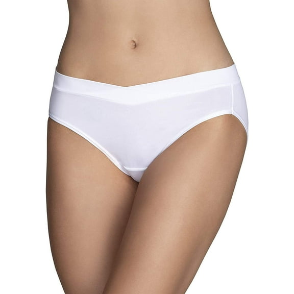 Vanity Fair Womens Beyond Comfort Silky Stretch Bikini Panty, 6, NH Star White
