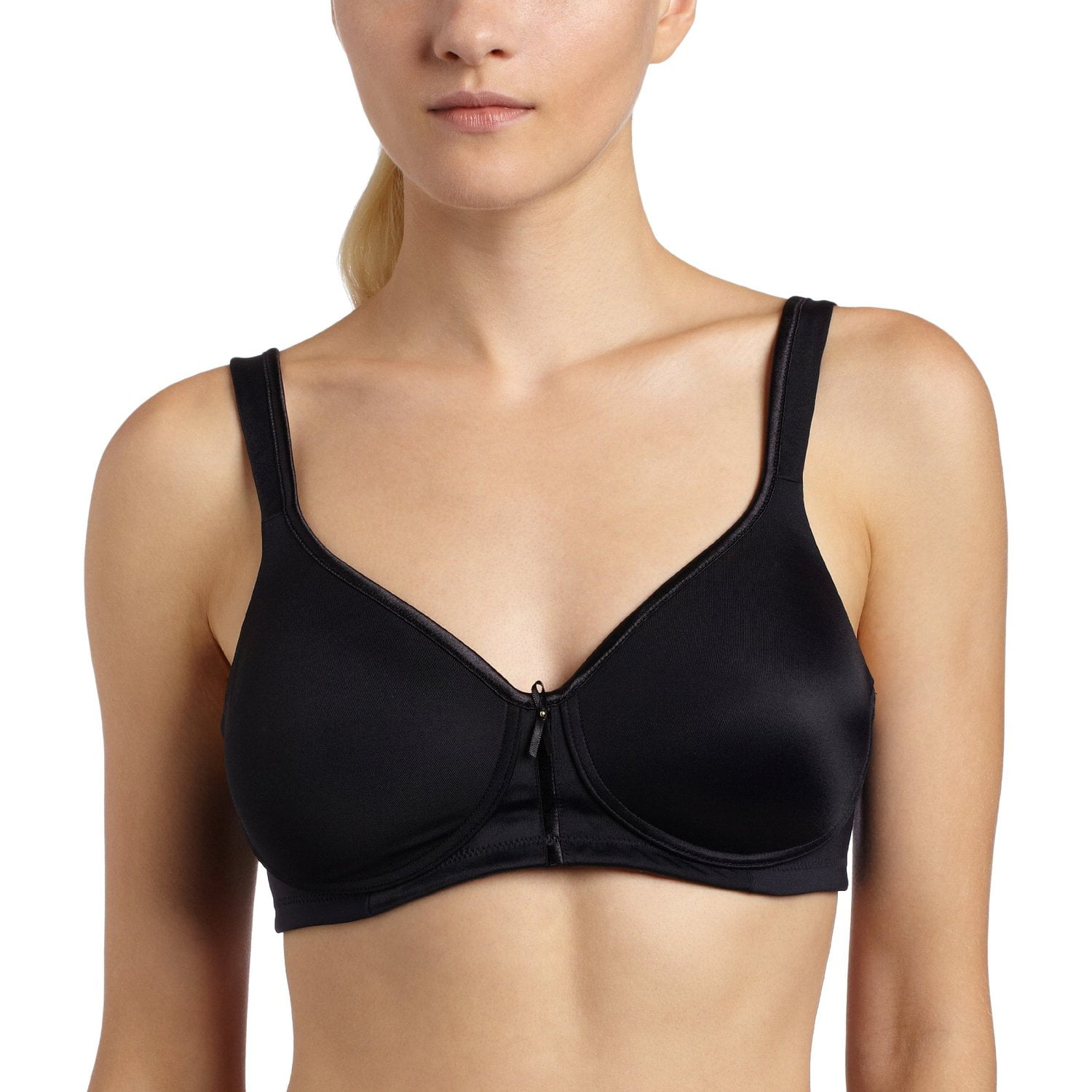 Vanity Fair Womens Body Caress Full Coverage Wirefree Bra 34D Midnight Black