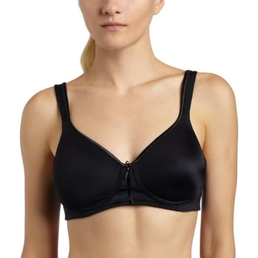 Vanity Fair Womens Body Caress Full Coverage Wirefree Bra, 34D, Midnight Black