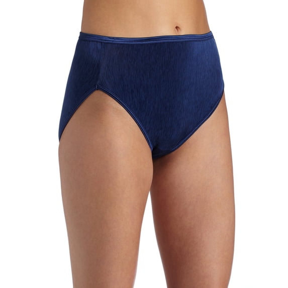 Vanity Fair Womens Body Shine Illumination Hi Cut Panty, 9, NH Admiral Navy