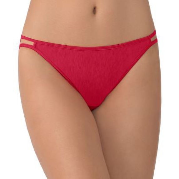 Vanity Fair Womens Body Shine Illumination String Bikini, 6, NH Gallahad Red