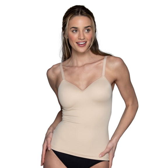 Vanity Fair Lingerie Women's Shaping Cami with Built in Wireless Bra, Smoothing Tummy Control Everyday Layers