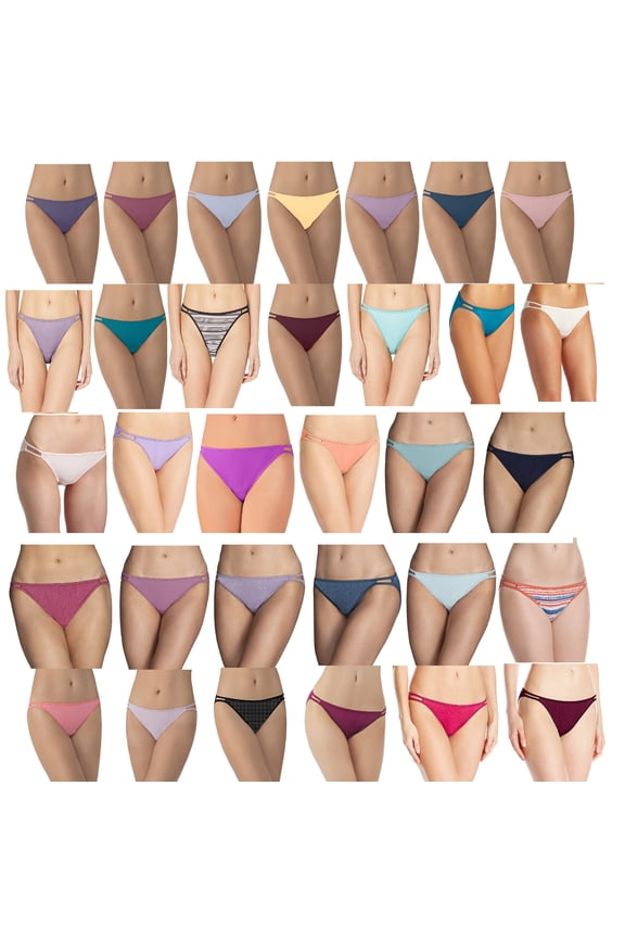 Womens Illumination String Bikini 3-Pair Assorted, Style-18108, Size 9/XX-Large