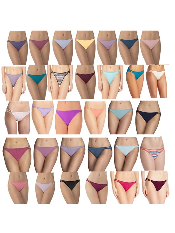 Womens Illumination String Bikini 3-Pair Assorted, Style-18108, Size 9/XX-Large