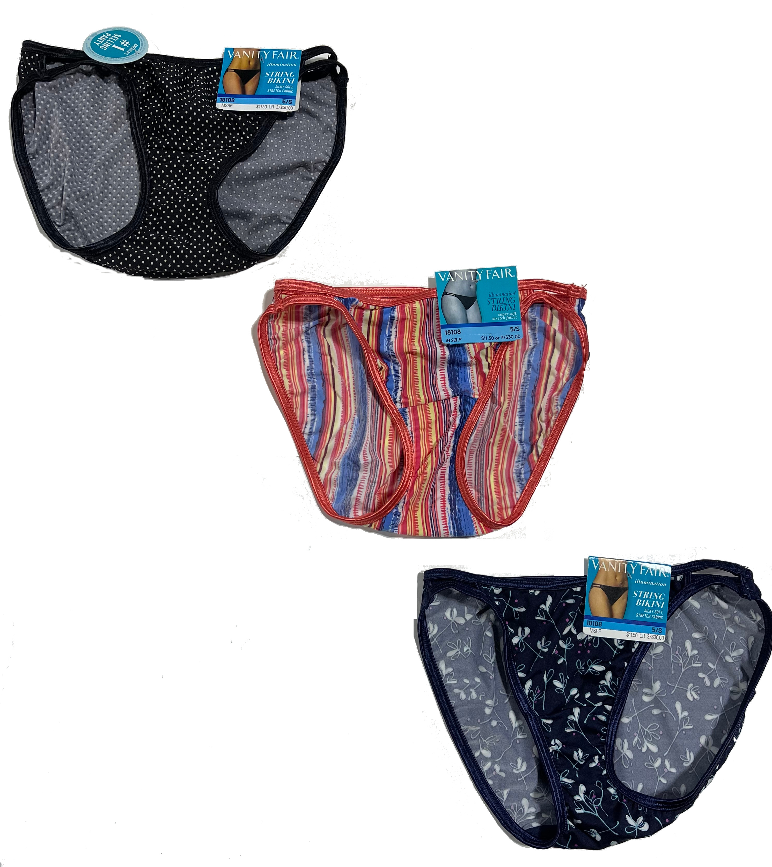 Vanity Fair Illumination Bikini Donna | Mutandine In Tessuto Elasticizzato Con Rifiniture In Raso
