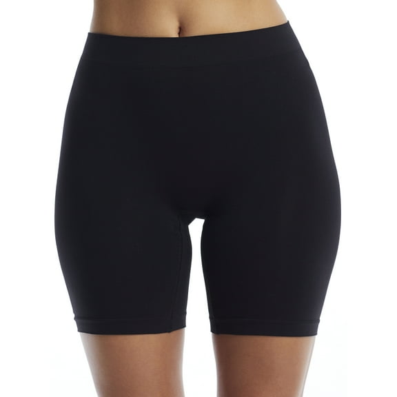 Women's Vanity Fair 12750E Seamless Smoothing Slip Short (Midnight Black XL)