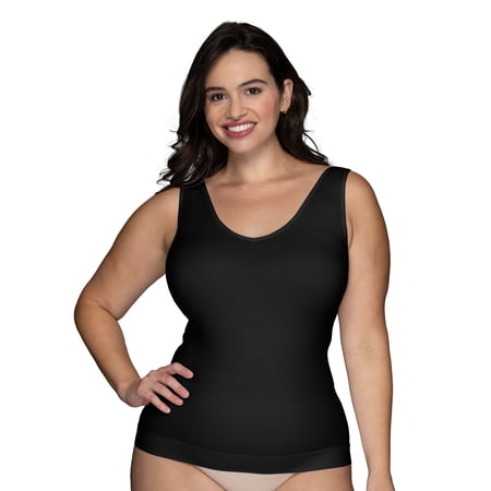 Vanity Fair Lingerie Women's Seamless Smoothing Spin Tank – Reversible Scoop or V-Neckline, Lightweight Everyday Layers