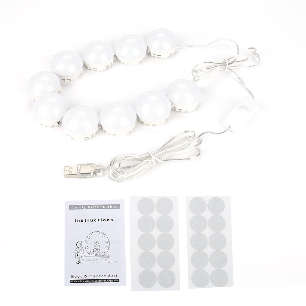 Vanity LED Makeup Mirror Lights Dimmable Bulb Concealable Wiring Light