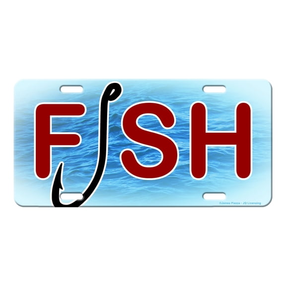 Rivers Edge Products Rivers Edge Products 12"x16" License Plate, Fish and Hook