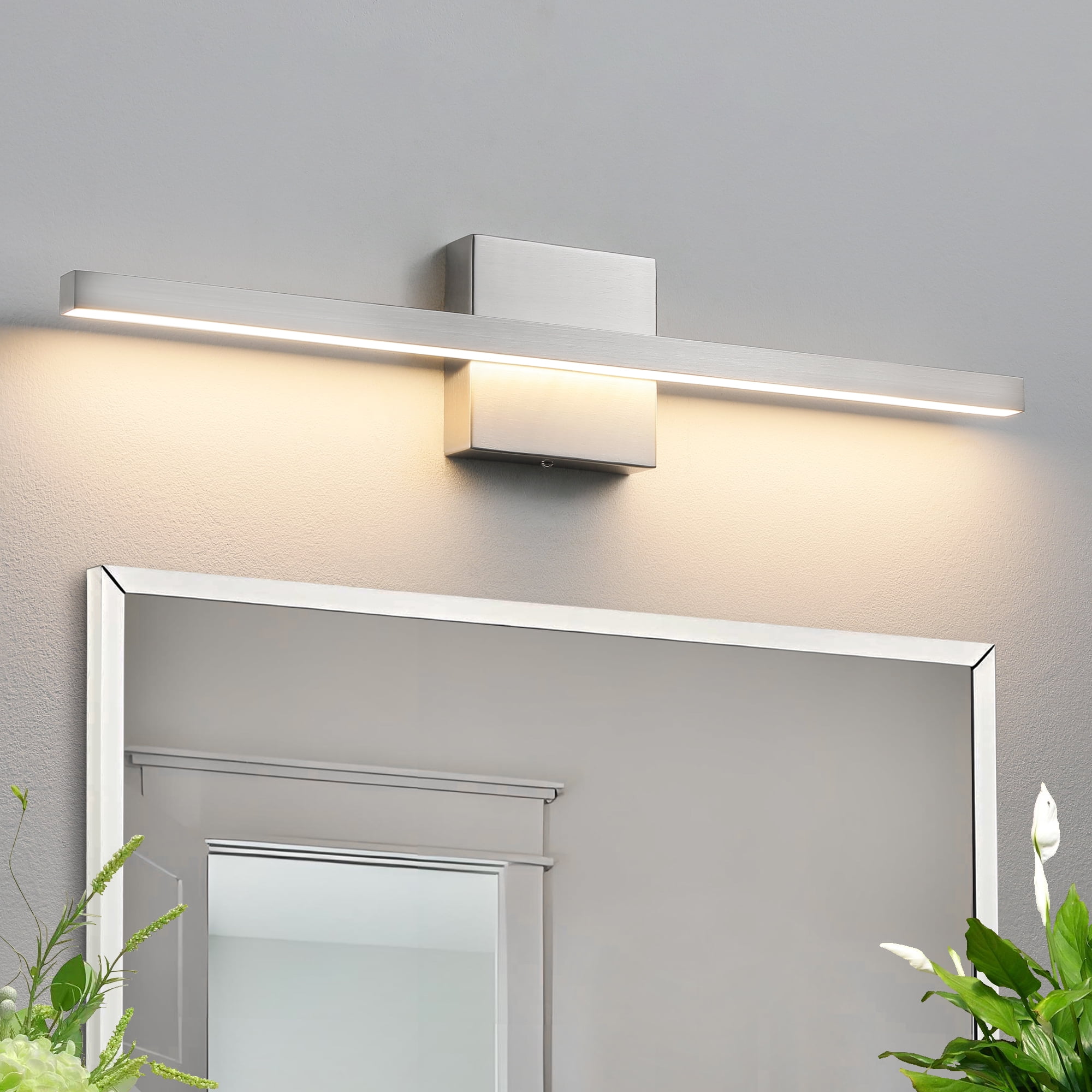 Vanity Light for Bathroom Lighting Fixtures Over Mirror Dimmable Integrated LED 24 inch Modern Vanity Lights Brushed Nickel Bathroom Light Bar Bath Wall Sconce
