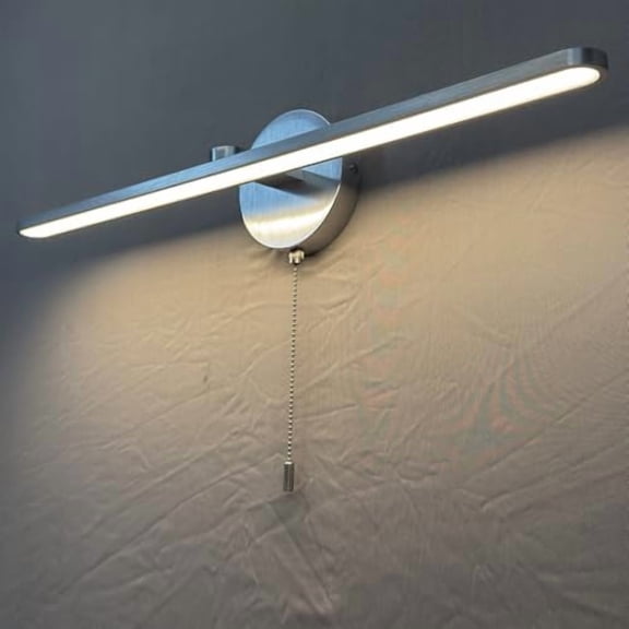 Vanity Light with On Off Switch,24 inch Brushed Aluminum LED Light Vanity Bar for Bathroom,Modern Home Bedside Wall Picture Lamps Sconces with Pull Chain Switch LED 3000K 12W$$Tools & Hardware Other