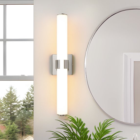 KAISITE Modern Energy Efficient Integrated LED Brushed Nickel Wall Sconces with Shades