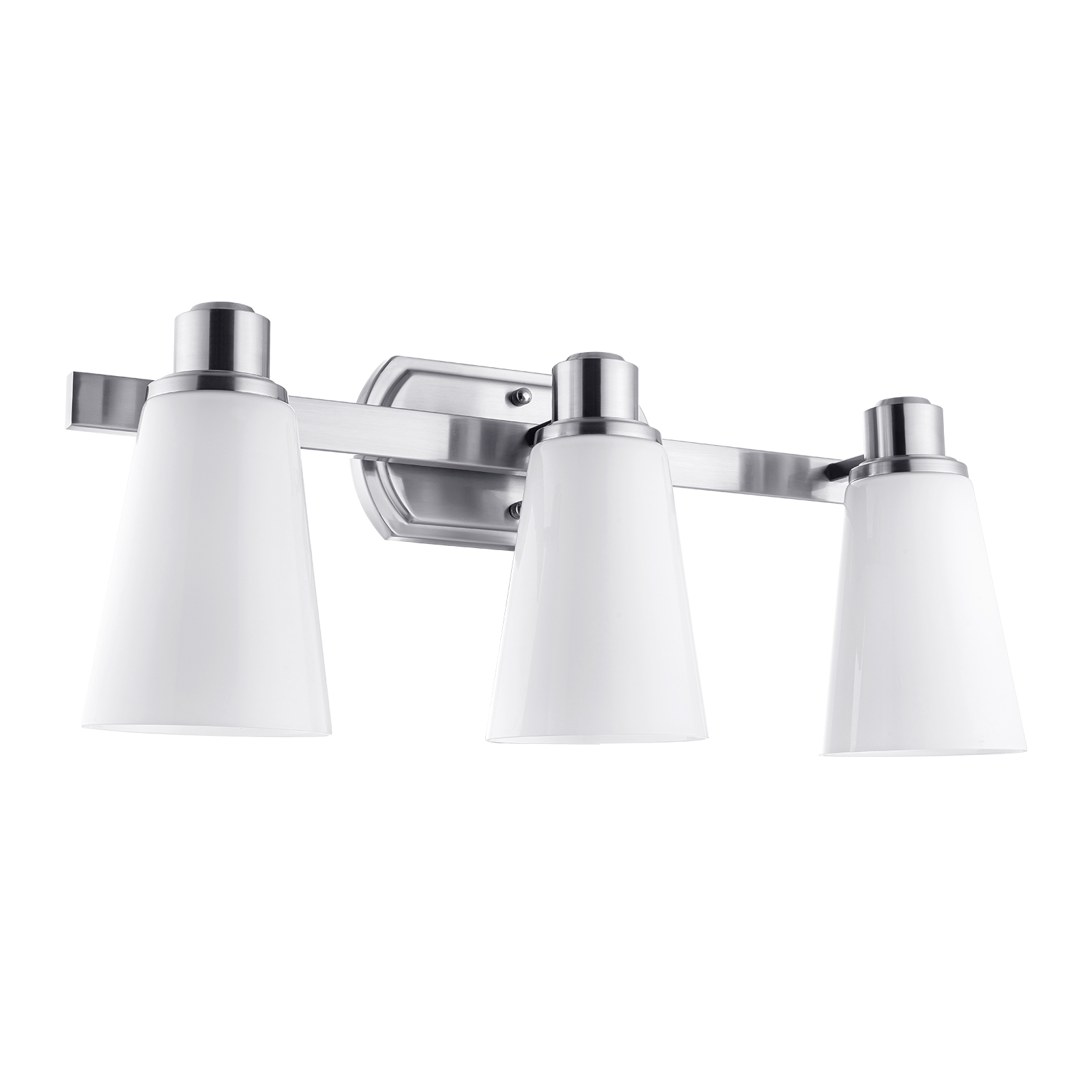 Vanity Lights for Bathroom Lighting Fixtures Over Mirror Sconces Wall Lighting Lamp with Brushed Nickel Finish and Milky Glass Shades.
