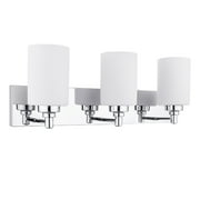 Vanity Lights For Bathroom Lighting Fixtures Over Mirror Sconces Wall Lighting Lamp With Chrome Finish And Milky Glass Shades.