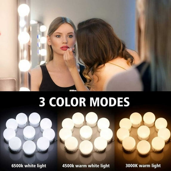 Vanity Lights For Makeup LED Stick On Glass Light Kit Plug In Illuminated Bathroom Wall Lighting