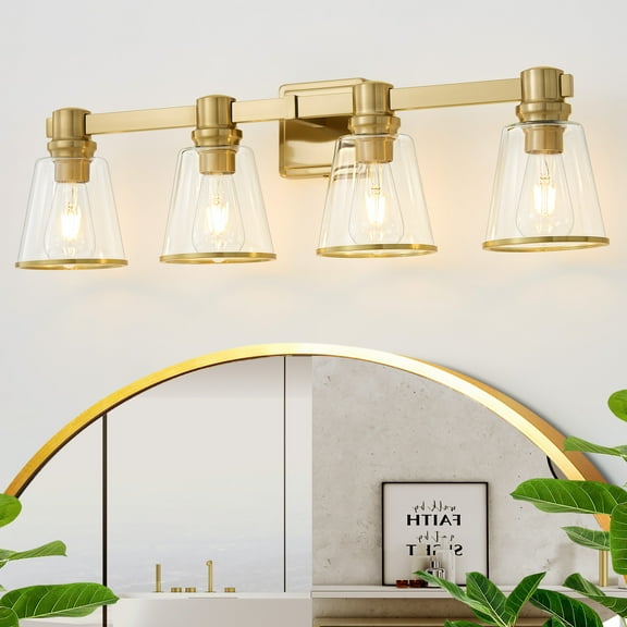 Vanity Lights Gold Bathroom Light Fixtures Over Mirror, 4 Light Vanity Lighting Fixtures4