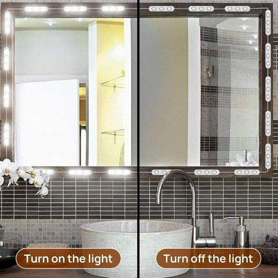 Vanity Lights for Mirror LED Makeup Light Strip with 3 Color Temperature Lighting Modes and Dimmable Stick on Vanity Bathroom Mirror,Ultra Bright (2 PCS)