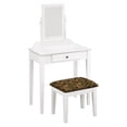 thumbnail image 1 of Vanity Make Up Table White Finish with a Drawer, Adjustable Mirror and Bench Seat Custom Covered in an Animal Print Fabric of Your Choice (Cheetah), 1 of 1