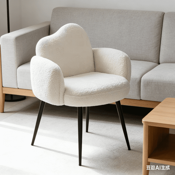 Vanity Makeup Desk Chair,Makeup Stools Home Office Desk Chair with Backrest, Wide Seat for Living Room, Bedroom for Study,Make up Room,Small Space(White)