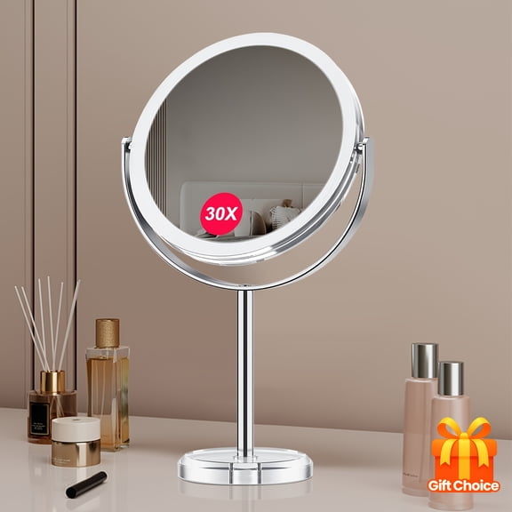 Vanity Makeup Mirror With Stand, Upgraded 30X Double Sided 1X/30X Magnifying Mirror, Detachable Design, 360 Rotation, Portable For Travel & Home Use, Ideal Gift For Women, Birthday Gift