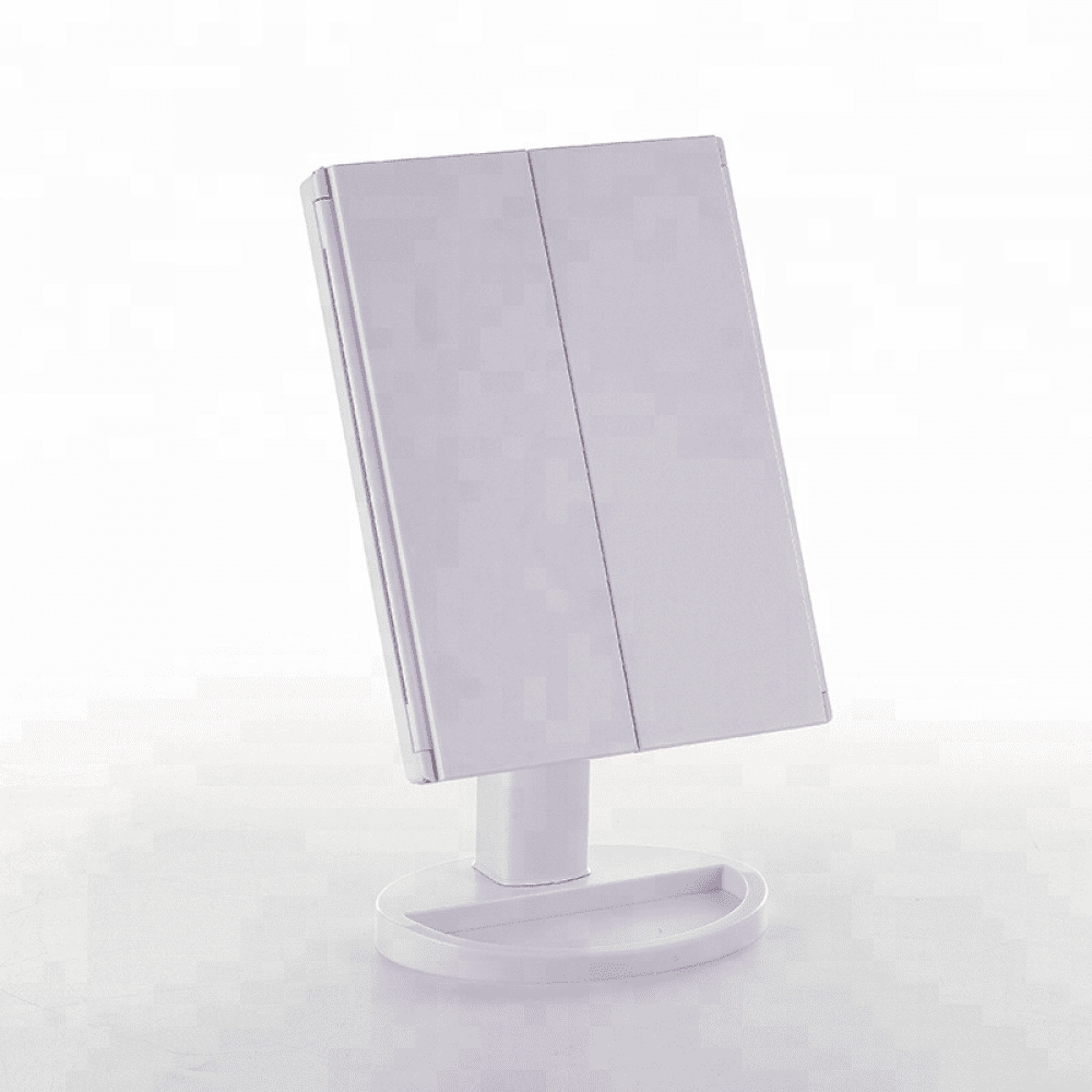 Vanity Makeup Mirror, Trifold Lighted with 3x/2x Magnification,22LEDs Light and Touch Screen