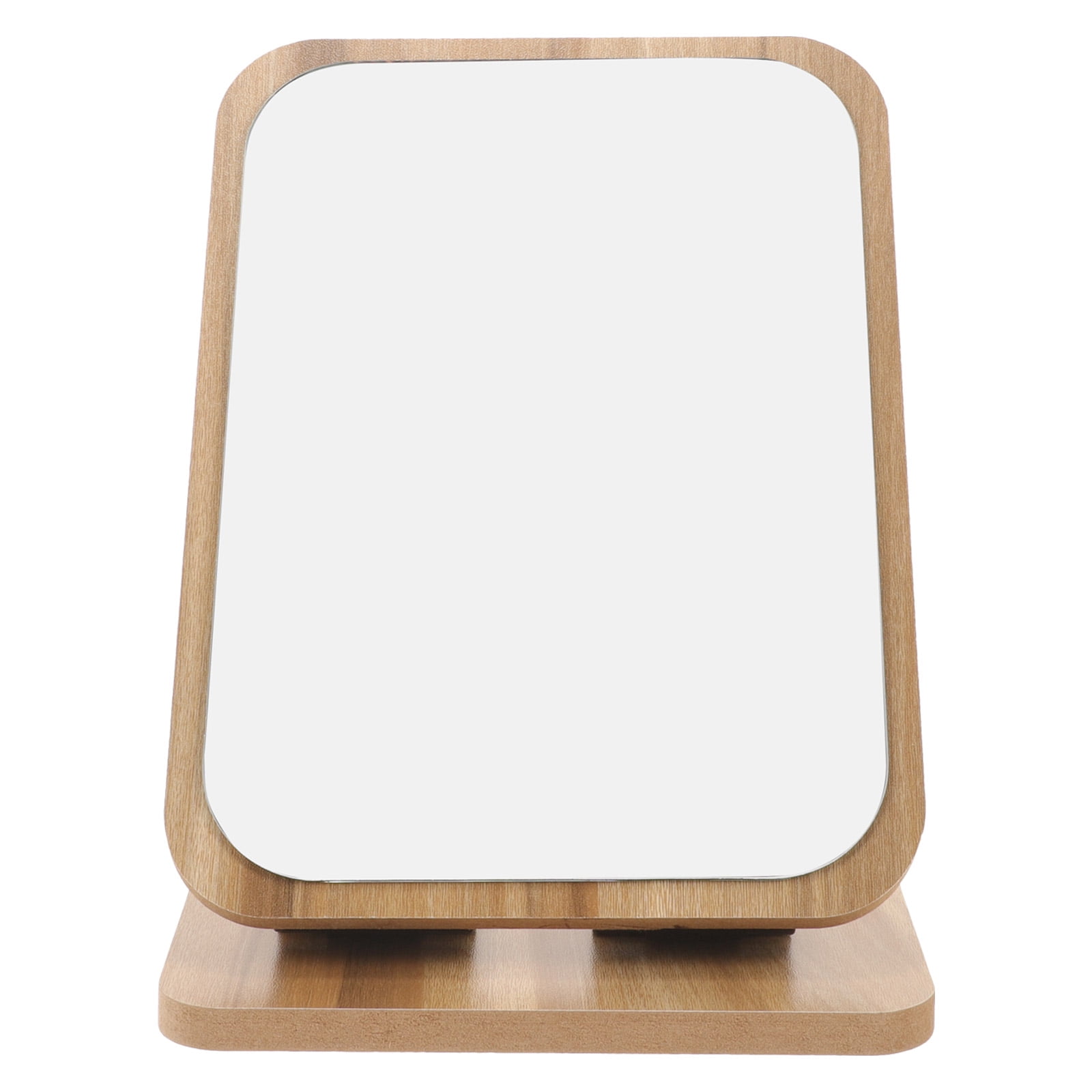 Vanity Makeup Mirror with Wood Stand Swivel Desktop Tabletop Mirror for