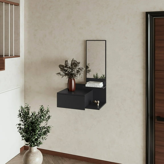 Vanity Mirror, Black Floating Vanity with Included Mirror, Dresser Mirror, Full Length Vanity Mirror,