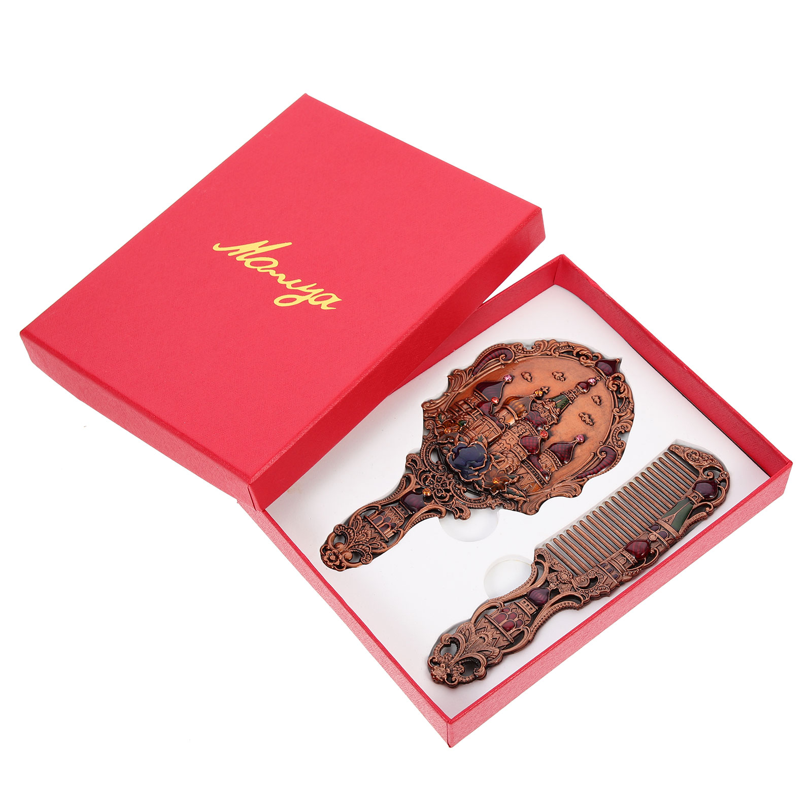 Vanity Mirror Comb Kit Handheld Mirrors Makeup Unique Princess Vintage