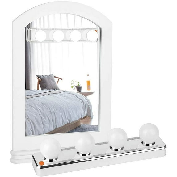 Vanity Mirror LED Light, Hollywood Style with 4 LED Bulbs (Mirror Not Included)