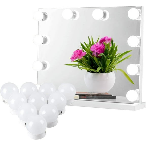 Vanity Mirror Light - Hollywood Style LED Vanity Mirror Lights Kit with 10 Dimmable Light Bulbs for Makeup Dressing Table, 3 Color Modes