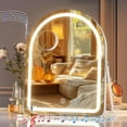 Vanity Mirror with Lights and Bluetooth Speaker, 12"×14" Arched LED