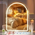 Vanity Mirror with Lights and Bluetooth Speaker, 18"×22" Arched LED