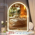 Vanity Mirror with Lights and Bluetooth Speaker, 20"×26" Arched LED