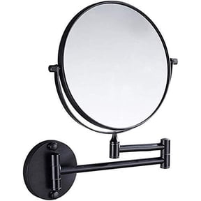 Vanity Mirror Makeup Mirror Makeup Mirror,Cosmetic Vanity Mirror The Space Aluminum 8 inch Beauty Mirror Adjustable 3 Times Magnification Wall Mount Wall Mirror Bathroom (Black 8 Inch
