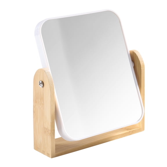 Vanity Mirror Makeup Mirror with Stand, 1X/3X Magnification Double Sided 360 Degree Swivel Magnifying Mirror, 8 Inch Portable Table Desk Counter top Mirror Bathroom Shaving Mirror(Square)