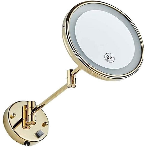 Vanity Mirror,Makeup Mirror Vanity Mirror Wall Mounted Makeup Mirror,3X Magnifying Cosmetic Mirror 360 Rotation Extendable Vanity Mirror for Bathroom,Bedroom Cosmetic Mirror (Size :