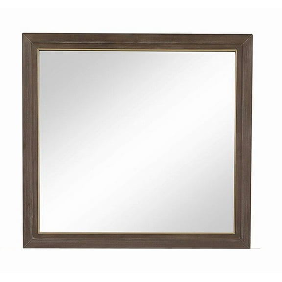 Vanity Mirror Mirror, No Assembly Required, Sandblasted Walnut Finish,Dresser Mirror