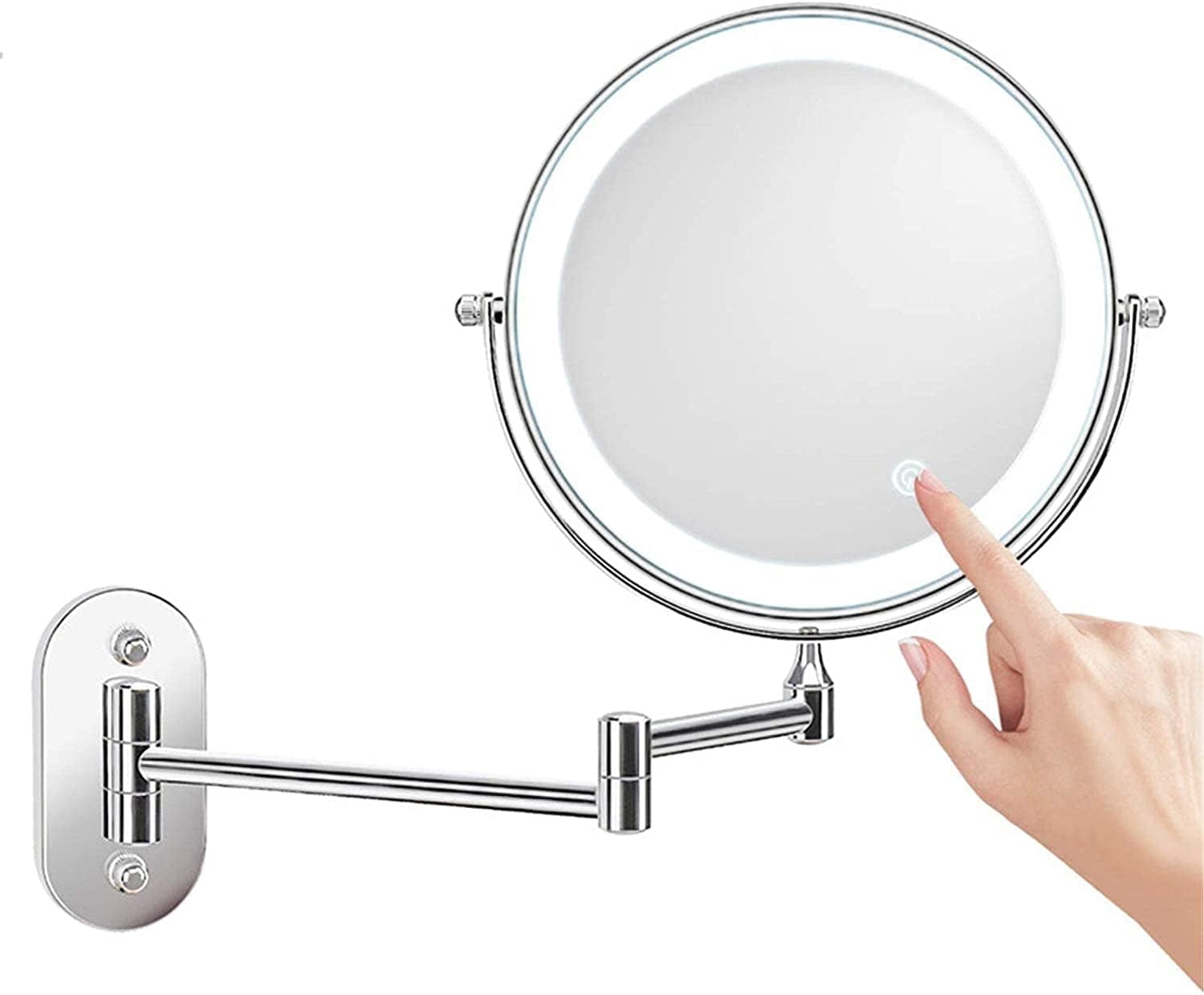 Vanity Mirror, Touch Dimming LED, 8 inch Double Sided Illuminated Wall ...