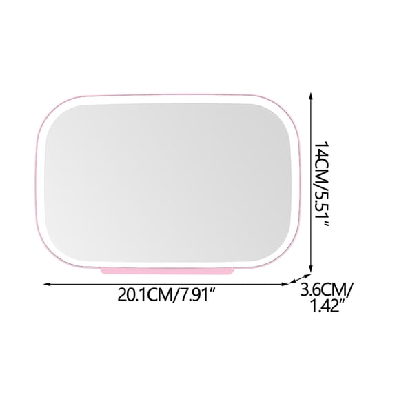 Vanity Mirror with Lights Rechargeable Car Sun Visor LED Makeup Mirror 7.8 in HD Reflective Surface 3 Brightness Modes 5 V 6 W 600 mAh Battery