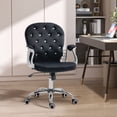 thumbnail image 2 of Luxury Solfway Office Chair – Tufted PU Leather, Gold Frame, Adjustable Height & 360° Swivel 2 of 4