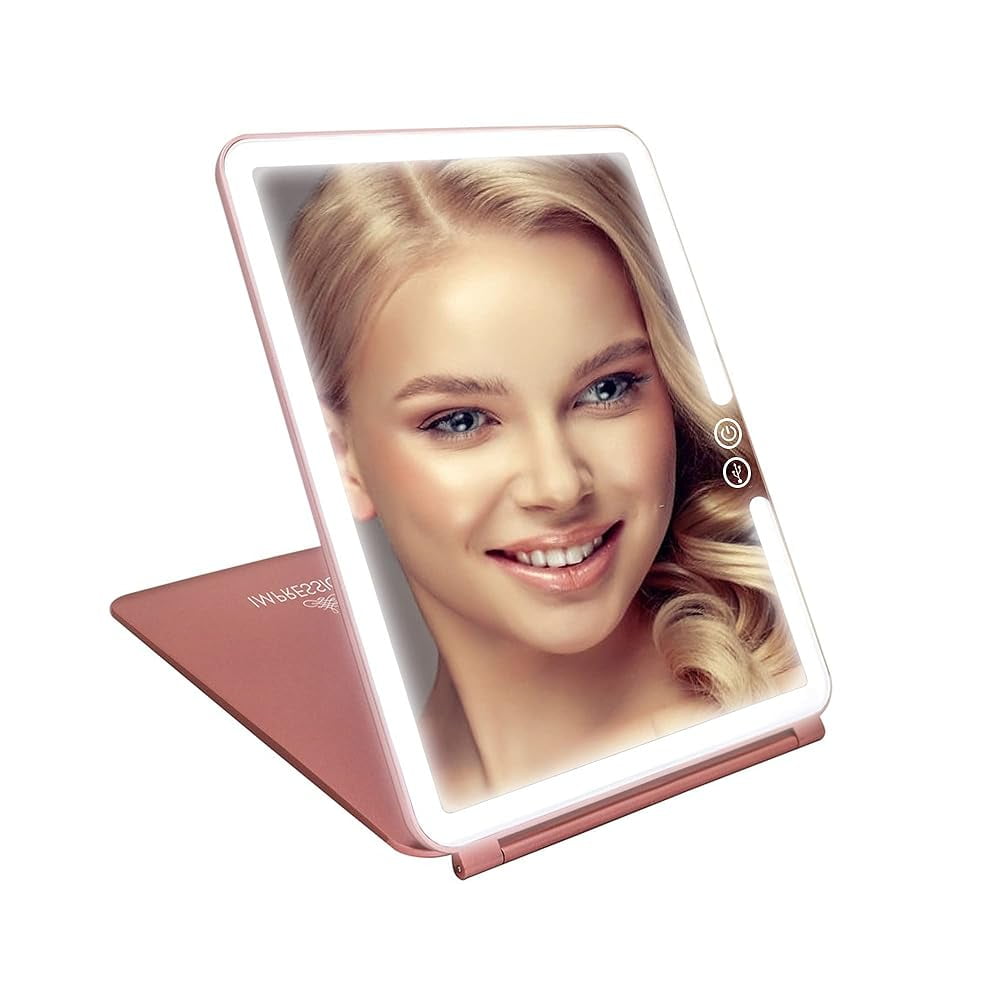 Vanity Pad 2.0 Rechargeable LED Makeup Mirror With Cover, Portable