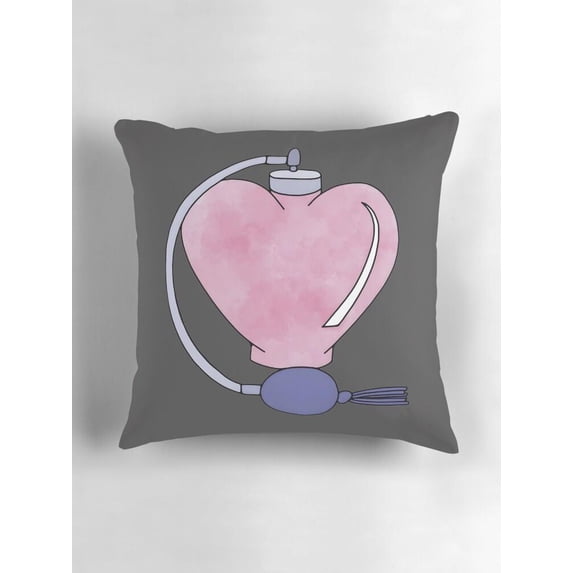 Vanity Pink Heart Perfume Atomizer Romantic Throw Pillow Cover, Double ...